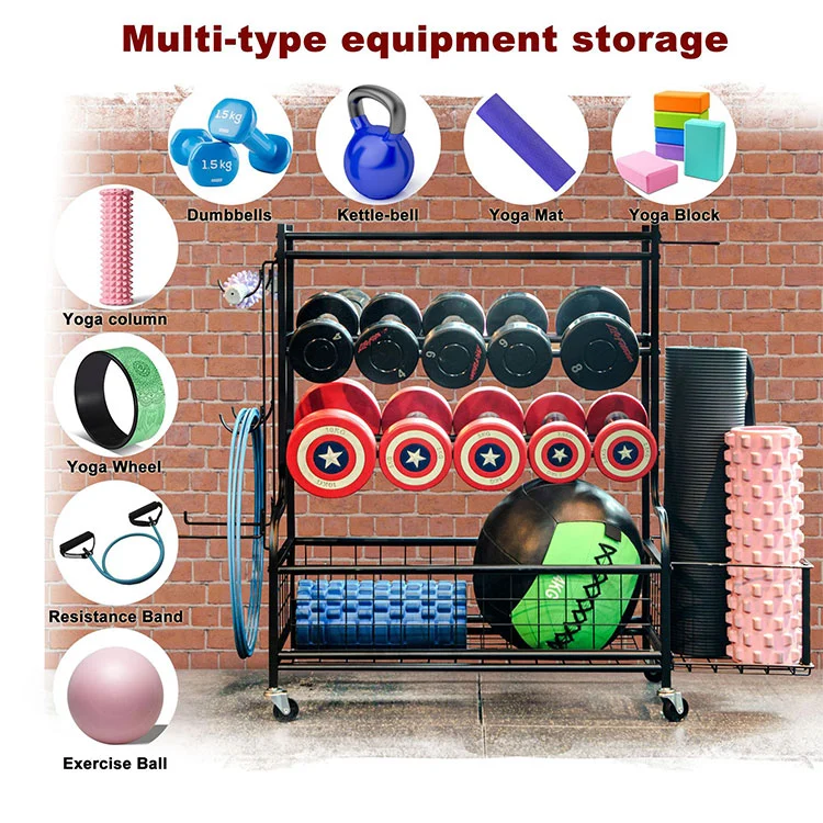 Nababakas na Multi-Tier Metal Dumbbell Rack
