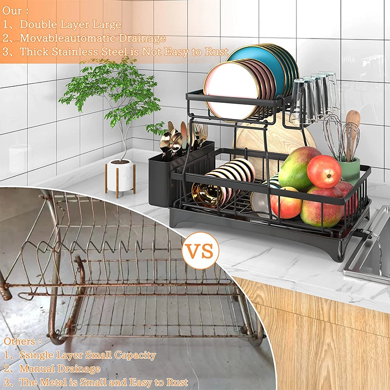 Metal Kitchen Countertop Dish Drying Rack