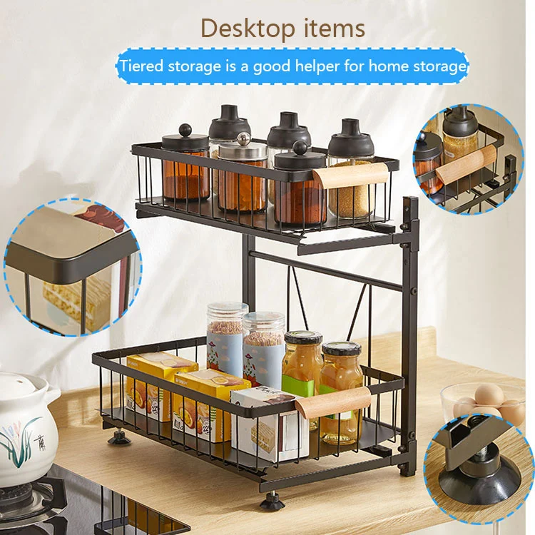 Metal Pull-Out Cutlery Organizer para sa Gabinete