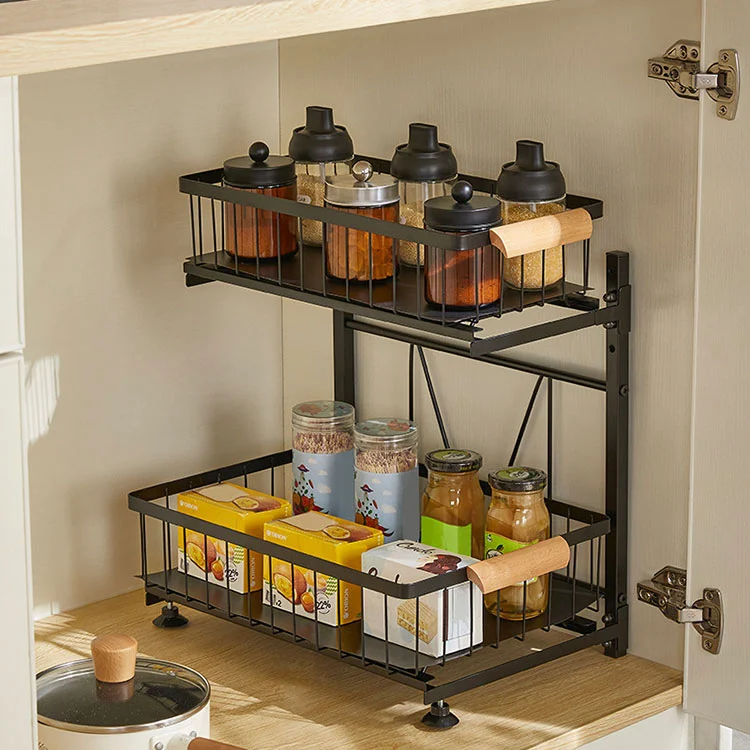 Metal Pull-Out Cutlery Organizer para sa Gabinete