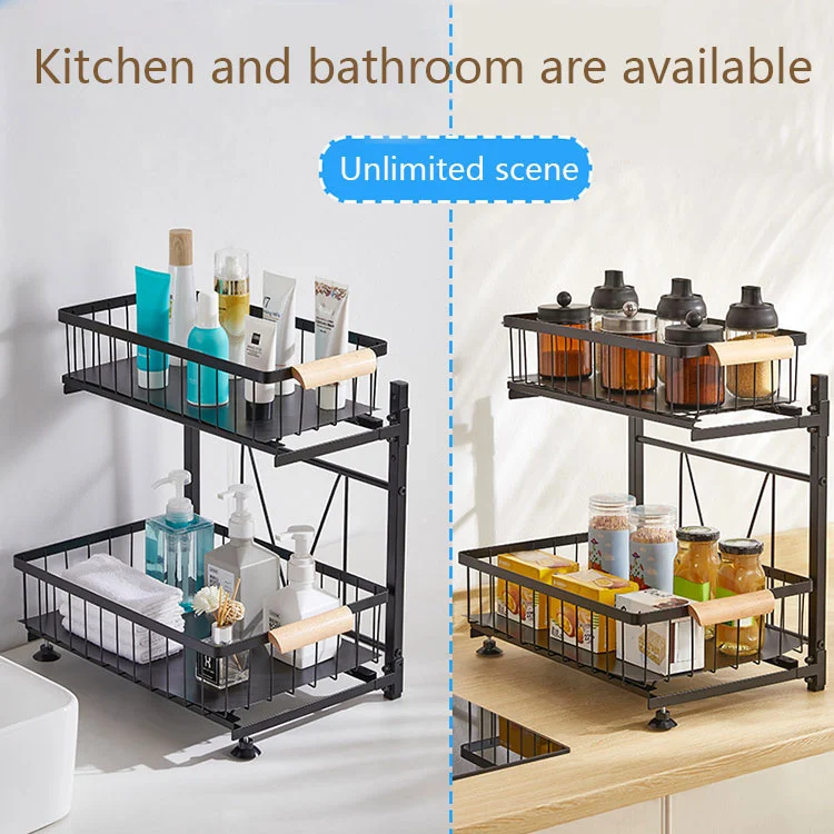 Metal Pull-Out Cutlery Organizer para sa Gabinete