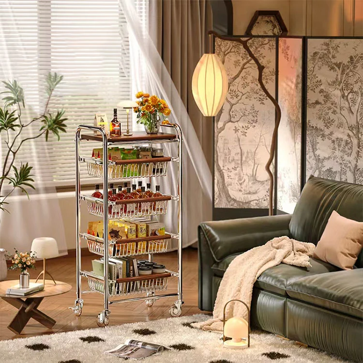 Multi-layer na Metal Storage Trolley