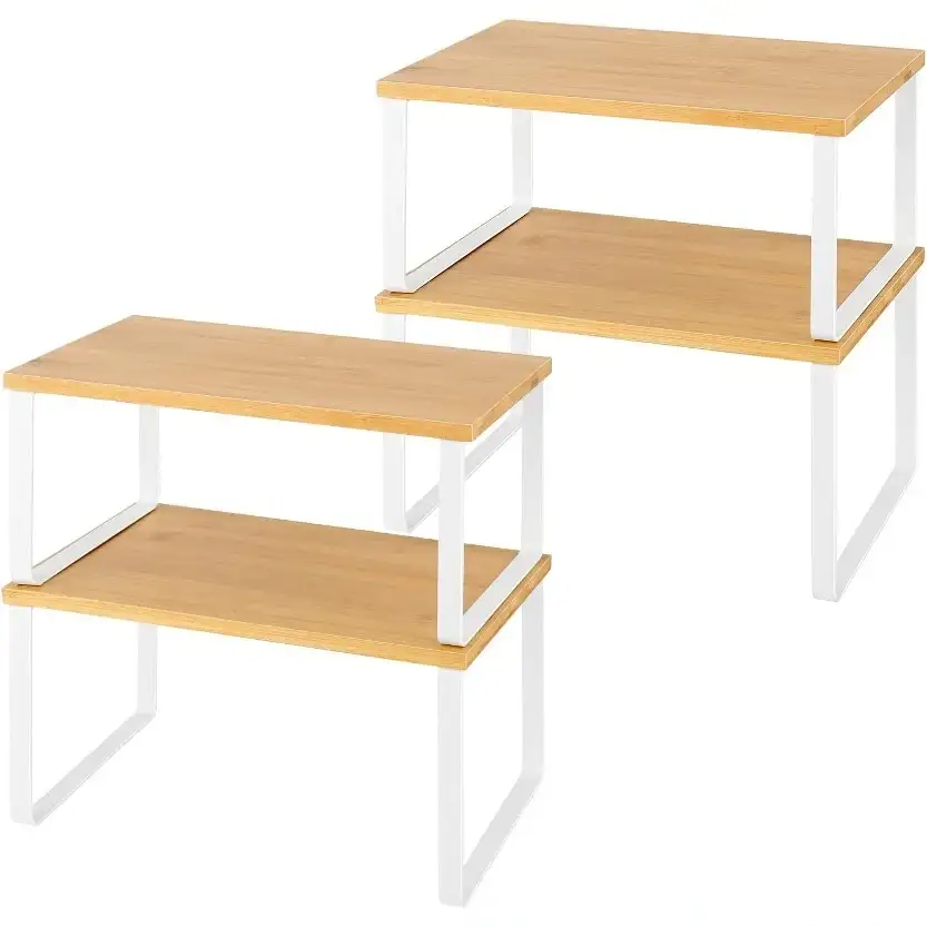 Stackable Kitchen Cabinet Shelf Organizer