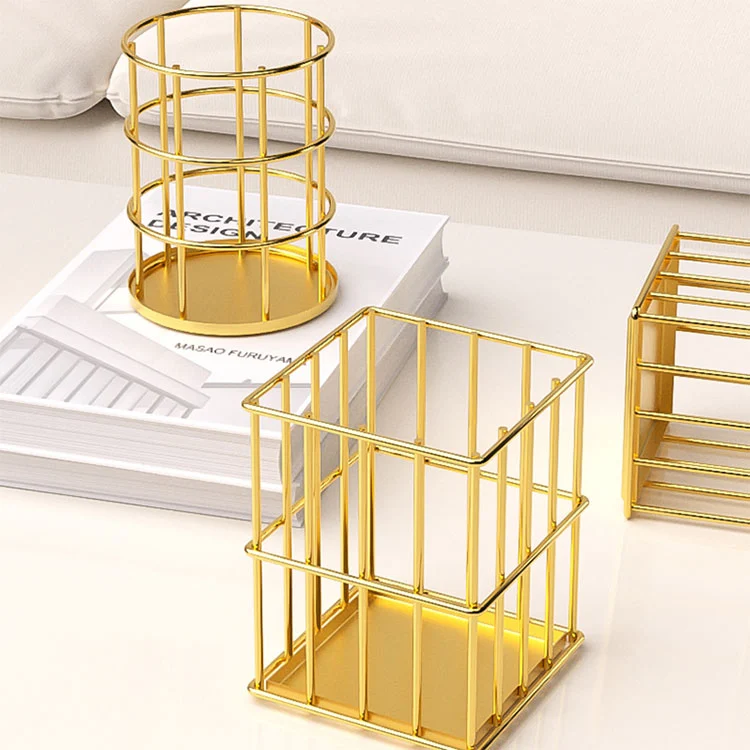 Opisina ng Mesa Metal Pen Holder